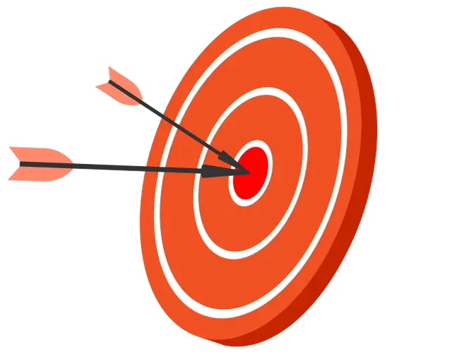 Target with two arrows in the bullseye